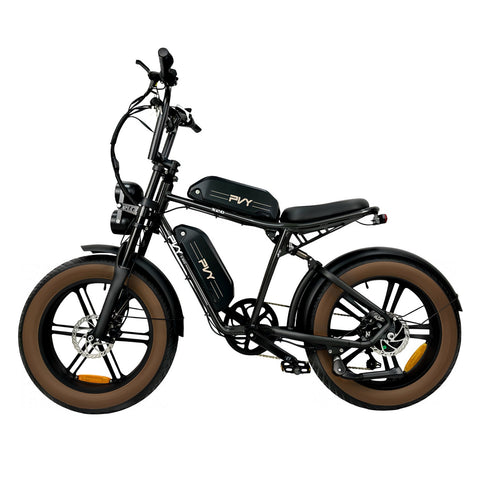 Bicicleta Eléctrica PVY X20 IT  - Motor 250W Batería 48V15AH*2 Ruedas de 20 Pulgadas Freno de Disco Hidráulico - Negro