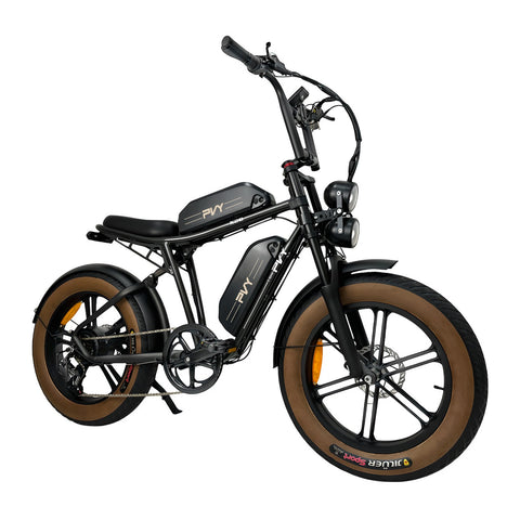 Bicicleta Eléctrica PVY X20 IT  - Motor 250W Batería 48V15AH*2 Ruedas de 20 Pulgadas Freno de Disco Hidráulico - Negro