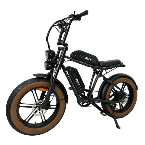 Bicicleta Eléctrica PVY X20 IT  - Motor 250W Batería 48V15AH*2 Ruedas de 20 Pulgadas Freno de Disco Hidráulico - Negro