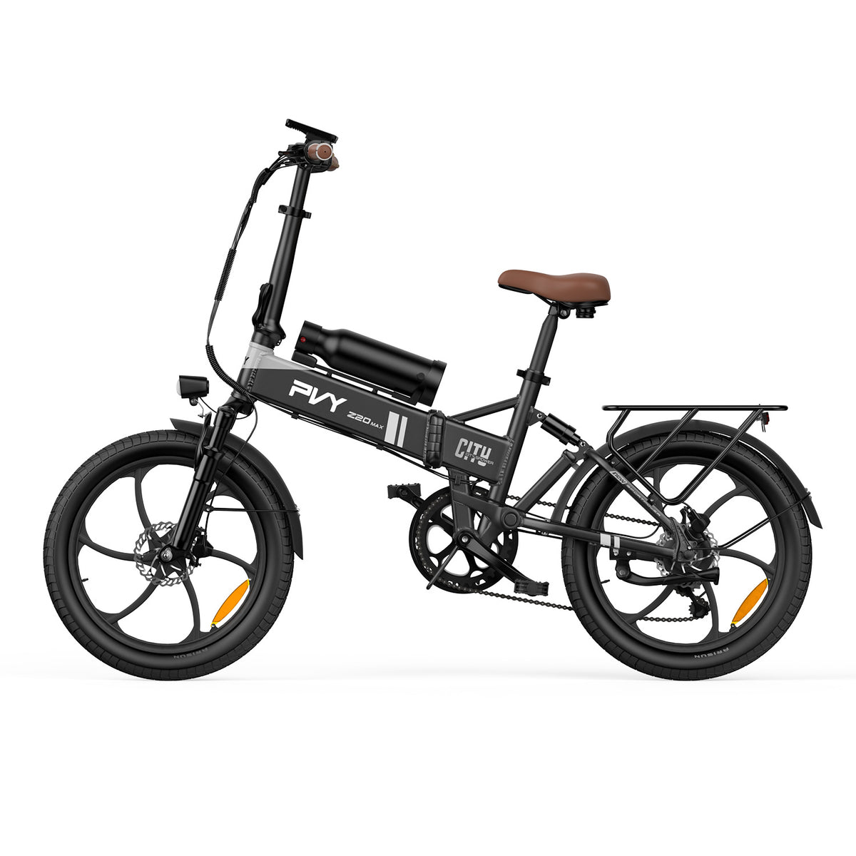 Bicicleta Eléctrica PVY Z20 MAX IT - Motor 250W Batería 36V15AH+36V10.6AH Ruedas de 20 Pulgadas Freno de Disco Hidráulico - Gris