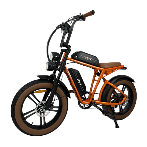 Bicicleta Eléctrica PVY X20 IT 30AH - Motor 250W Batería 48V15AH*2 Ruedas de 20 Pulgadas Freno de Disco Hidráulico - Naranja