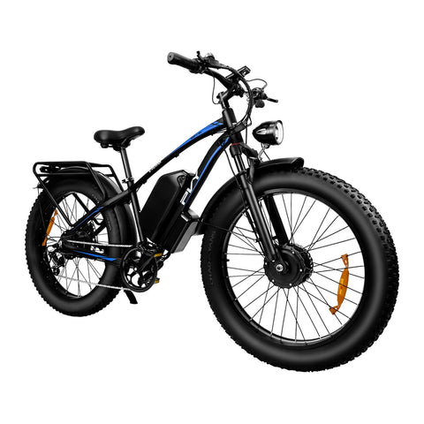 Bicicleta Eléctrica PVY MAX26 FT 30AH - Motor 250W*2 Batería 48V30AH Ruedas de 26 Pulgadas Freno de Disco Hidráulico - Negro