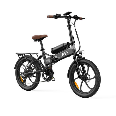 Bicicleta Eléctrica PVY Z20 MAX IT - Motor 250W Batería 36V15AH+36V10.6AH Ruedas de 20 Pulgadas Freno de Disco Hidráulico - Gris