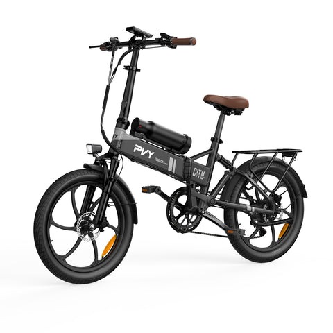 Bicicleta Eléctrica PVY Z20 MAX IT - Motor 250W Batería 36V15AH+36V10.6AH Ruedas de 20 Pulgadas Freno de Disco Hidráulico - Gris