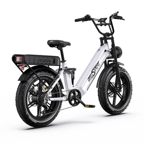 E-bike ONESPORT OT08 PRO - Motor 500W Batería 48V18AH*2 Neumáticos De 20 Pulgadas frenos de disco - Blanco