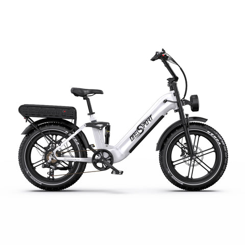 E-bike ONESPORT OT08 PRO - Motor 500W Batería 48V18AH*2 Neumáticos De 20 Pulgadas frenos de disco - Blanco