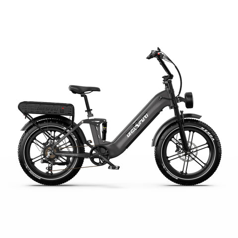 E-bike ONESPORT OT08 PRO - Motor 500W Batería 48V18AH*2 Neumáticos De 20 Pulgadas frenos de disco - Gris