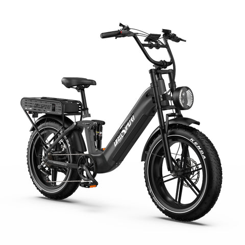 E-bike ONESPORT OT08 PRO - Motor 500W Batería 48V18AH*2 Neumáticos De 20 Pulgadas frenos de disco - Gris