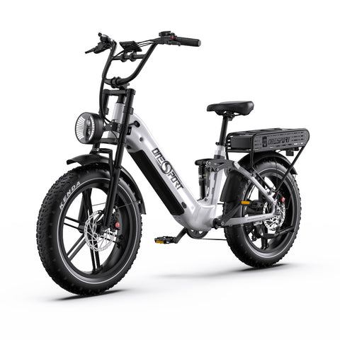 E-bike ONESPORT OT08 PRO - Motor 500W Batería 48V18AH*2 Neumáticos De 20 Pulgadas frenos de disco - Blanco