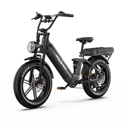 E-bike ONESPORT OT08 PRO - Motor 500W Batería 48V18AH*2 Neumáticos De 20 Pulgadas frenos de disco - Gris