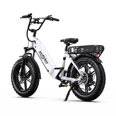 E-bike ONESPORT OT08 - Motor 500W Batería 48V18AH Neumáticos De 20 Pulgadas frenos de disco - Blanco