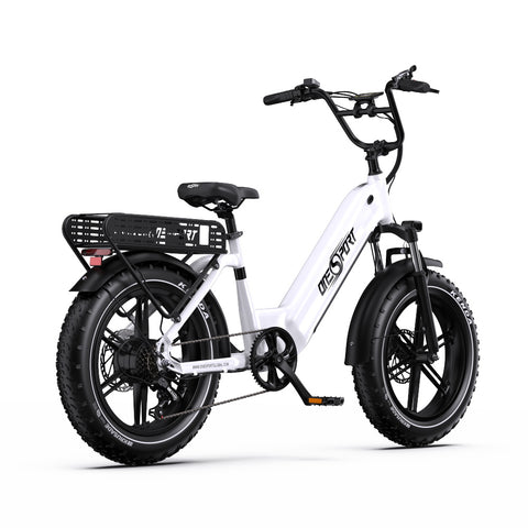E-bike ONESPORT OT08 - Motor 500W Batería 48V18AH Neumáticos De 20 Pulgadas frenos de disco - Blanco