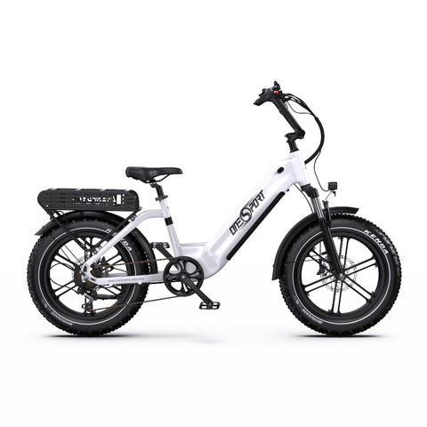 E-bike ONESPORT OT08 - Motor 500W Batería 48V18AH Neumáticos De 20 Pulgadas frenos de disco - Blanco