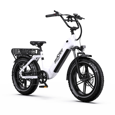E-bike ONESPORT OT08 - Motor 500W Batería 48V18AH Neumáticos De 20 Pulgadas frenos de disco - Blanco