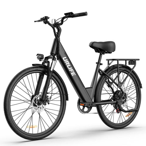 Bicicleta Eléctrica URLIFE E26 - Motor 250W Batería 36V 13Ah Neumáticos de 26 Frenos de Disco - Negro