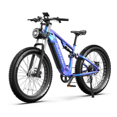 Duotts E26 Bicicleta eléctrica - Motor 750W Batería 48V20AH 26*4.0 Neumáticos Frenos Hidráulicos Delanteros y Traseros - Azul Morado