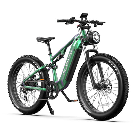 Duotts E26 Bicicleta eléctrica - Motor 750W Batería 48V20AH 26*4.0 Neumáticos Frenos Hidráulicos Delanteros y Traseros - Verde Morado