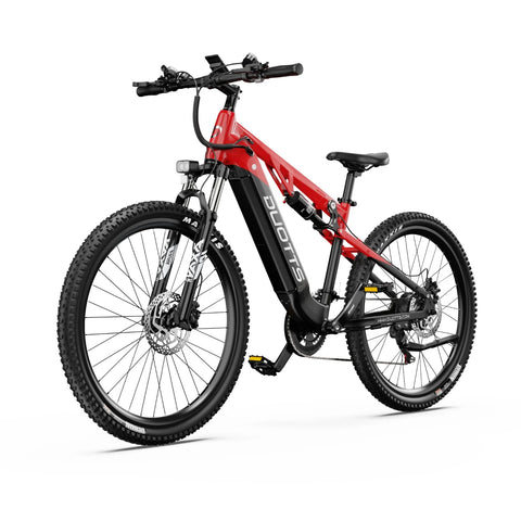 Bicicleta Eléctrica Duotts E29 - Motor 250W Batería 48V13.5AH Frenos Hidráulicos - Negro Rojo