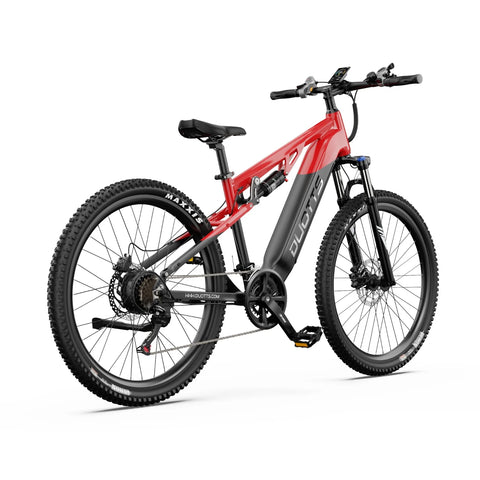 Bicicleta Eléctrica Duotts E29 - Motor 250W Batería 48V13.5AH Frenos Hidráulicos - Negro Rojo
