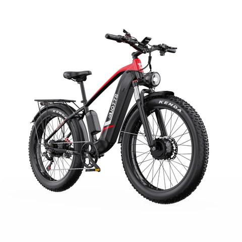 Duotts F26 Bicicleta Eléctrica - 2*750W Motor Batería 48V 20Ah Tres Modos No plegable - Negro y rojo