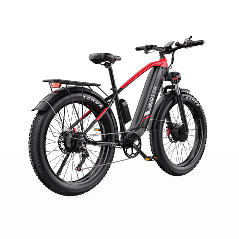 Duotts F26 Bicicleta Eléctrica - 2*750W Motor Batería 48V 20Ah Tres Modos No plegable - Negro y rojo