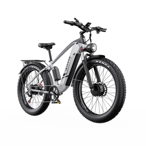 Duotts F26 Bicicleta Eléctrica - 2*750W Motor Batería 48V 20Ah Tres Modos No plegable - Plateado y blanco