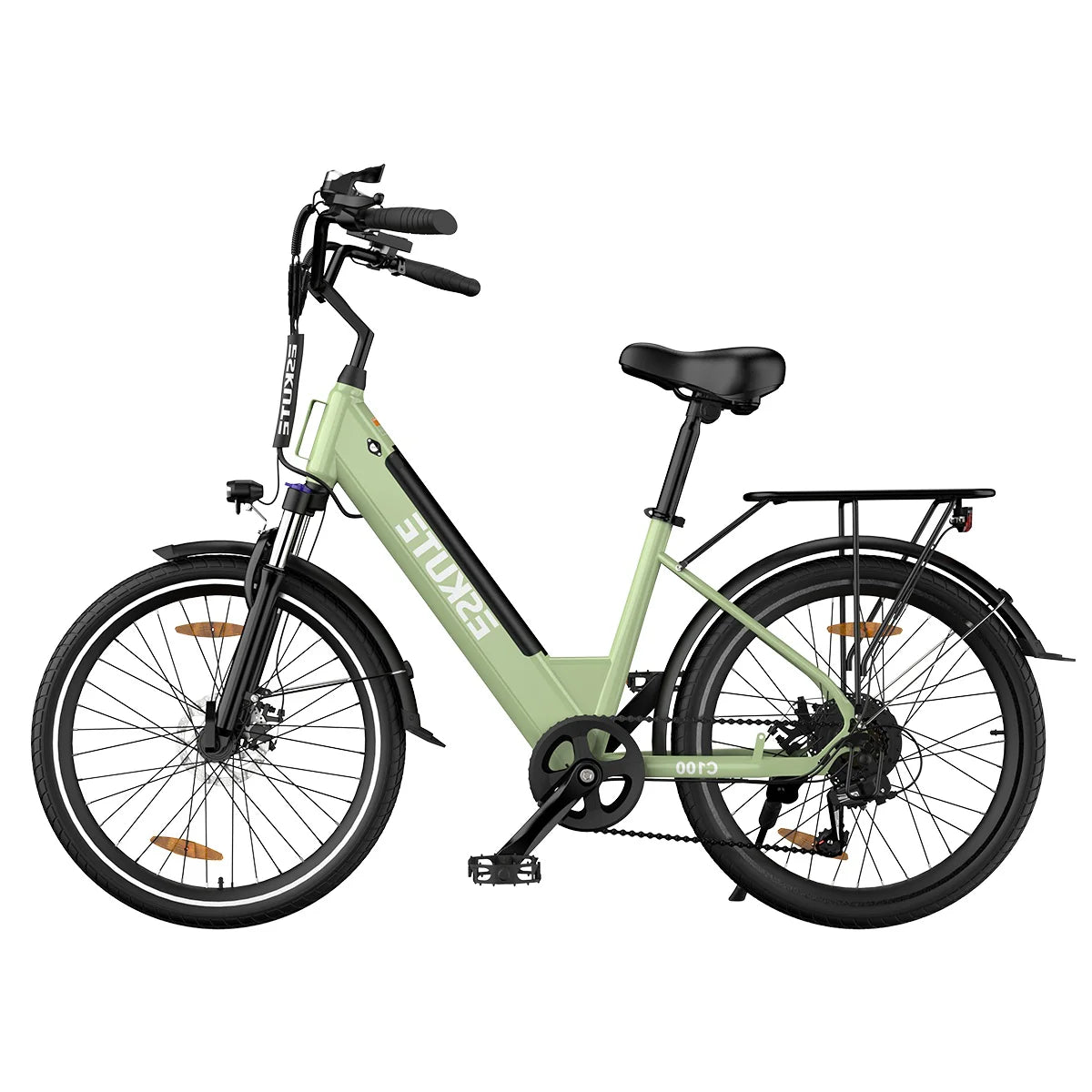 ESKUTE C100 E-bike - Motor 250W Batería 36V10.4Ah Ruedas 26x1.75" Freno Disco Mecánico - Verde