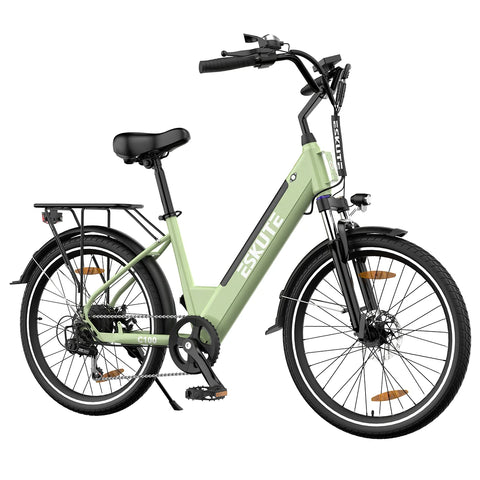 ESKUTE C100 E-bike - Motor 250W Batería 36V10.4Ah Ruedas 26x1.75" Freno Disco Mecánico - Verde