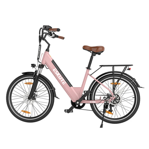 ESKUTE C100 E-bike - Motor 250W Batería 36V10.4Ah Ruedas 26x1.75" Freno Disco Mecánico - Rosa
