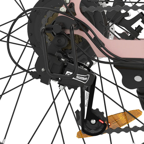 ESKUTE C100 E-bike - Motor 250W Batería 36V10.4Ah Ruedas 26x1.75" Freno Disco Mecánico - Rosa