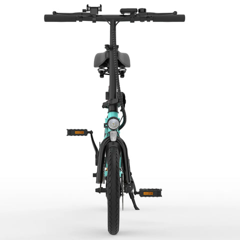 Bicicleta eléctrica ESKUTE F100 de 14 pulgadas, motor de 250 W, batería de 36 V 9 AH, frenos de disco mecánicos -Azul