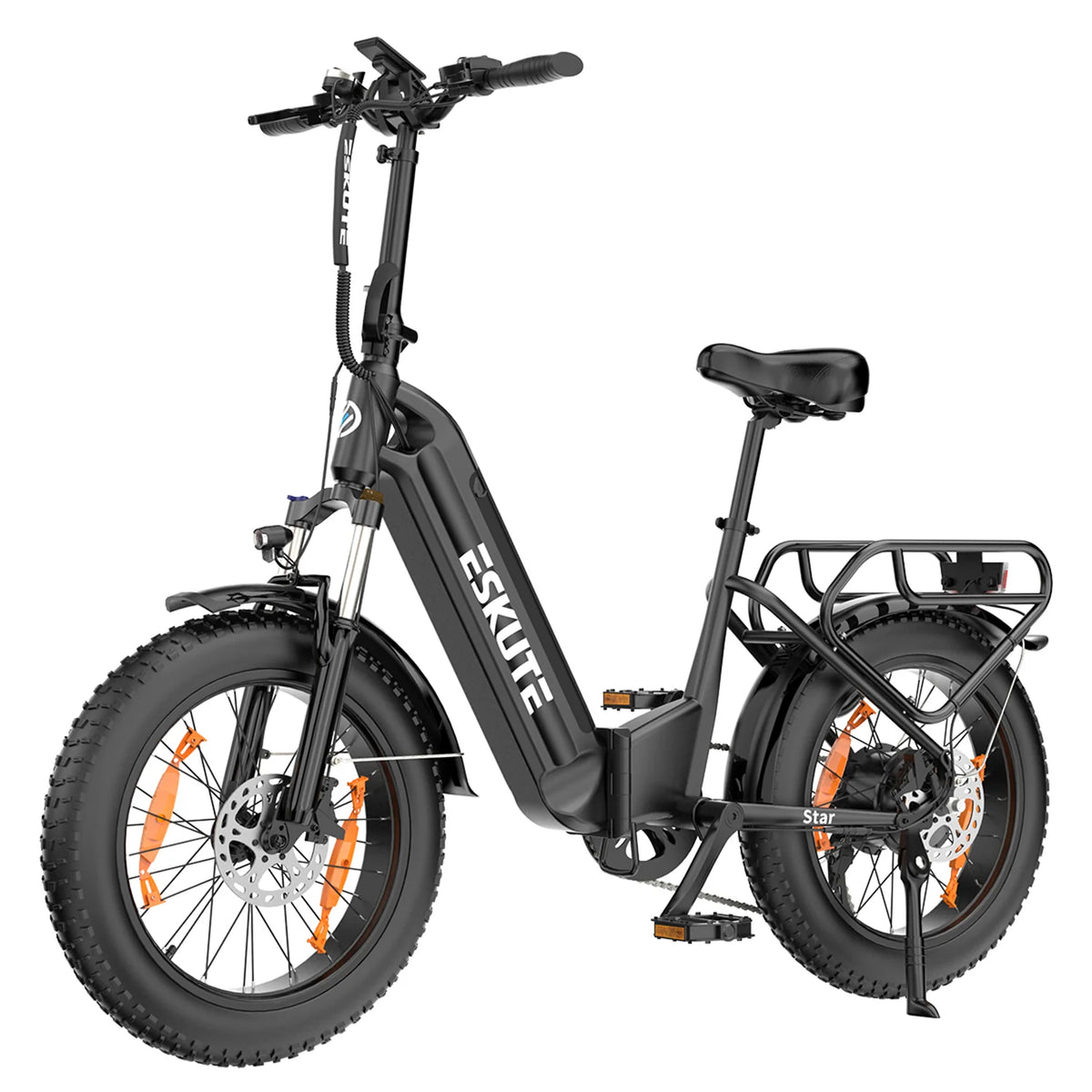 Bicicleta Eléctrica ESKUTE Star - Motor 250W Batería 36V25AH  Neumáticos de 20" Freno de Disco Hidráulicos - Negro