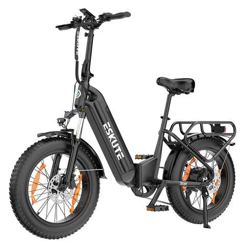 Bicicleta Eléctrica ESKUTE Star - Motor 250W Batería 36V25AH  Neumáticos de 20" Freno de Disco Hidráulicos - Negro