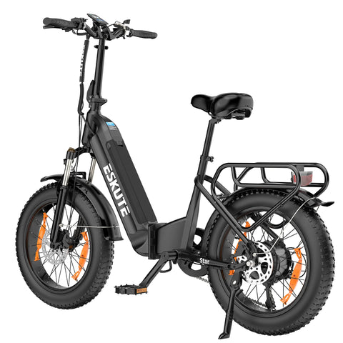 Bicicleta Eléctrica ESKUTE Star - Motor 250W Batería 36V25AH  Neumáticos de 20" Freno de Disco Hidráulicos - Negro