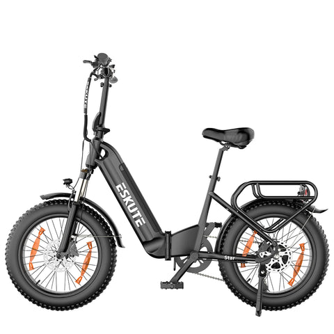 Bicicleta Eléctrica ESKUTE Star - Motor 250W Batería 36V25AH  Neumáticos de 20" Freno de Disco Hidráulicos - Negro