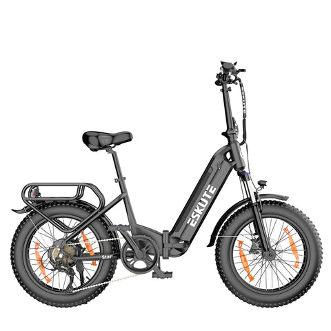 Bicicleta Eléctrica ESKUTE Star - Motor 250W Batería 36V25AH  Neumáticos de 20" Freno de Disco Hidráulicos - Negro