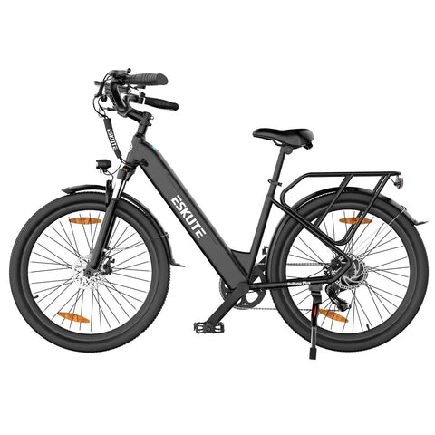 Bicicleta Eléctrica ESKUTE Polluno Plus 28INCH - Motor 250W Gama 100KM  Neumáticos de 28" Freno de disco mecánico - Negro