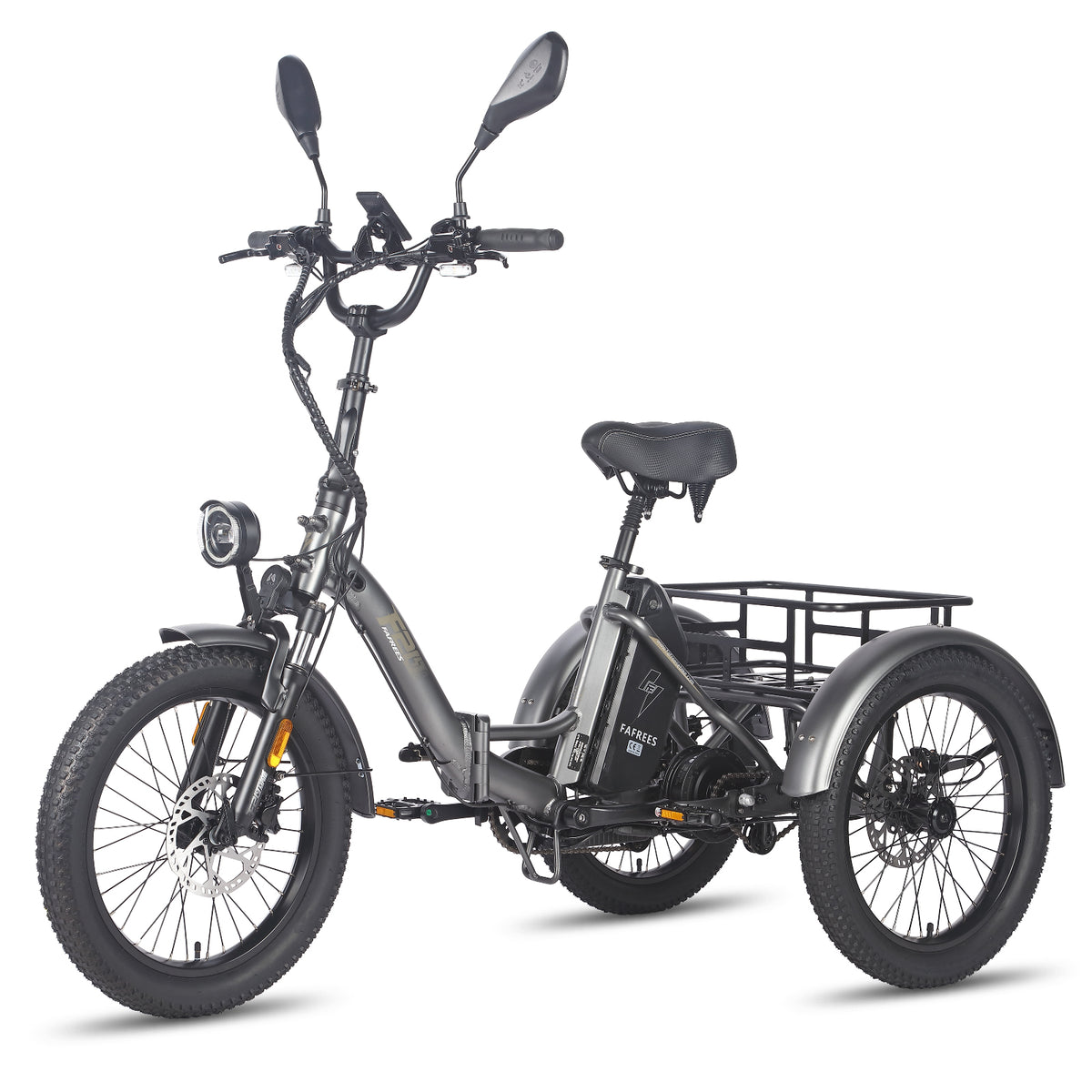 FAFREES F20 Mate Triciclo Eléctrico - Motor 500W Batería 48V21AH Frenos Hidráulicos Neumáticos De 20 Pulgadas - Gris