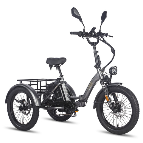 FAFREES F20 Mate Triciclo Eléctrico - Motor 500W Batería 48V21AH Frenos Hidráulicos Neumáticos De 20 Pulgadas - Gris