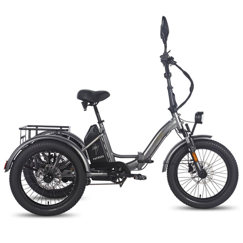 FAFREES F20 Mate Triciclo Eléctrico - Motor 500W Batería 48V21AH Frenos Hidráulicos Neumáticos De 20 Pulgadas - Gris