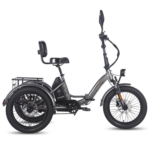 FAFREES F20 Mate Triciclo Eléctrico - Motor 500W Batería 48V23.45AH Frenos Hidráulicos Asiento Con Respaldo - Gris