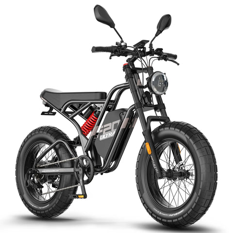FAFREES F20 Ultra E-bike (Mejorado) - Motor 750W Batería 48V25AH Neumáticos De 20 Pulgadas Freno Disco Mecánico - Negro