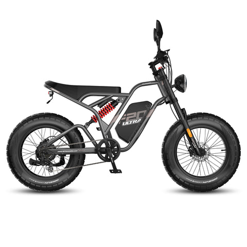Bicicleta eléctrica FAFREES F20 Ultra - Motor 750W Batería 48V25AH Neumáticos De 20 Pulgadas Freno Hidráulico - Gris