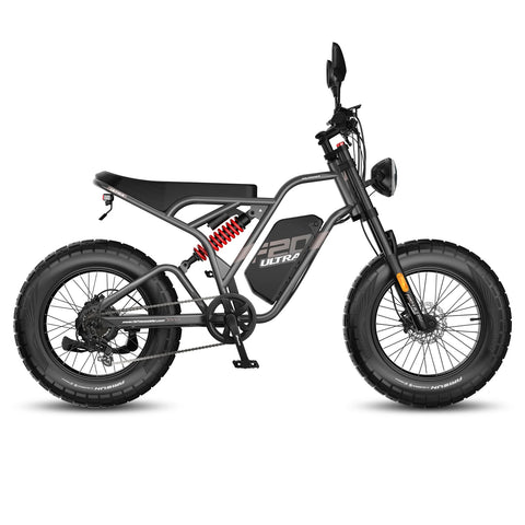 FAFREES F20 Ultra E-bike (Mejorado) - Motor 750W Batería 48V25AH Neumáticos De 20 Pulgadas Freno Disco Mecánico - Gris