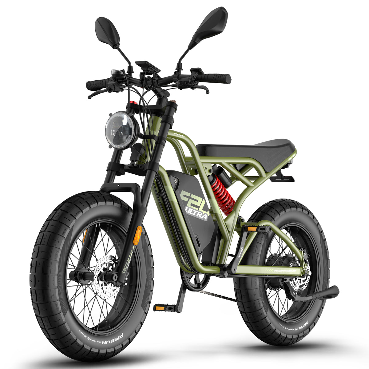 Bicicleta eléctrica FAFREES F20 Ultra - Motor 750W Batería 48V25AH Neumáticos De 20 Pulgadas Freno Hidráulico - Verde militar