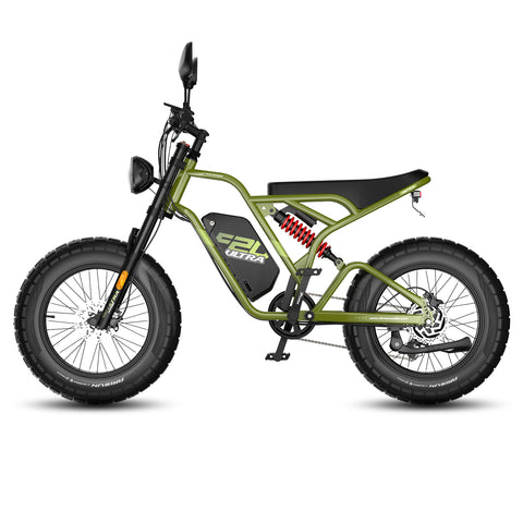 Bicicleta eléctrica FAFREES F20 Ultra - Motor 750W Batería 48V25AH Neumáticos De 20 Pulgadas Freno Hidráulico - Verde militar
