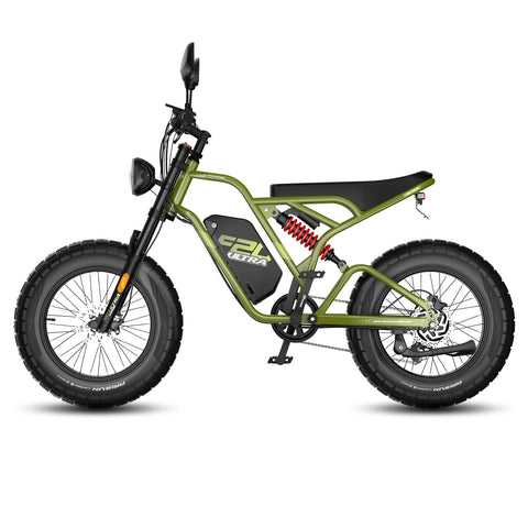 FAFREES F20 Ultra E-bike (Mejorado) - Motor 750W Batería 48V25AH Neumáticos De 20 Pulgadas Freno Disco Mecánico - Verde militar