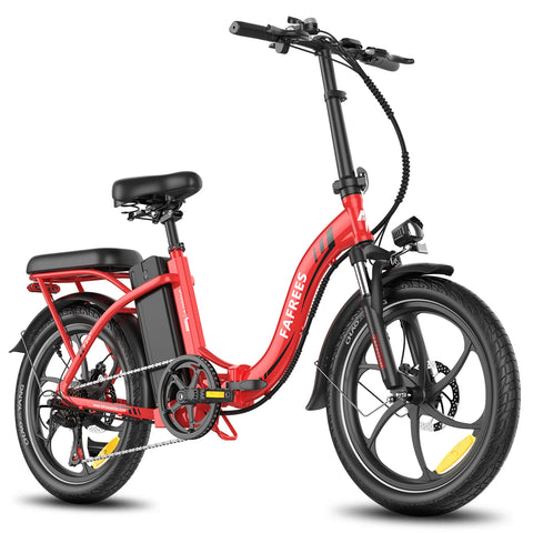 E-bike  FAFREES F20+ - Motor 250W Batería 36V20Ah Neumáticos De 20 Pulgadas Frenos Mecánicos De Disco - Rojo