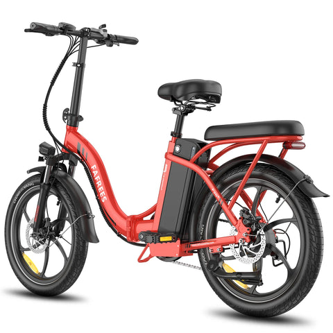 E-bike  FAFREES F20+ - Motor 250W Batería 36V20Ah Neumáticos De 20 Pulgadas Frenos Mecánicos De Disco - Rojo