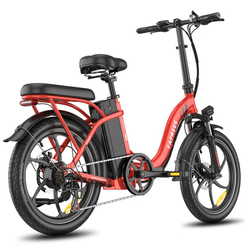 E-bike  FAFREES F20+ - Motor 250W Batería 36V20Ah Neumáticos De 20 Pulgadas Frenos Mecánicos De Disco - Rojo